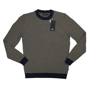 Matinique Textured Knit Triton Striped Crew Neck Pullover Men's Sweater NWT